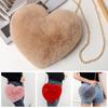 Женская плюшевая сумка из искусственного меха с цепочкой, подарок ко Дню святого Валентина, сумка через плечо в форме сердца