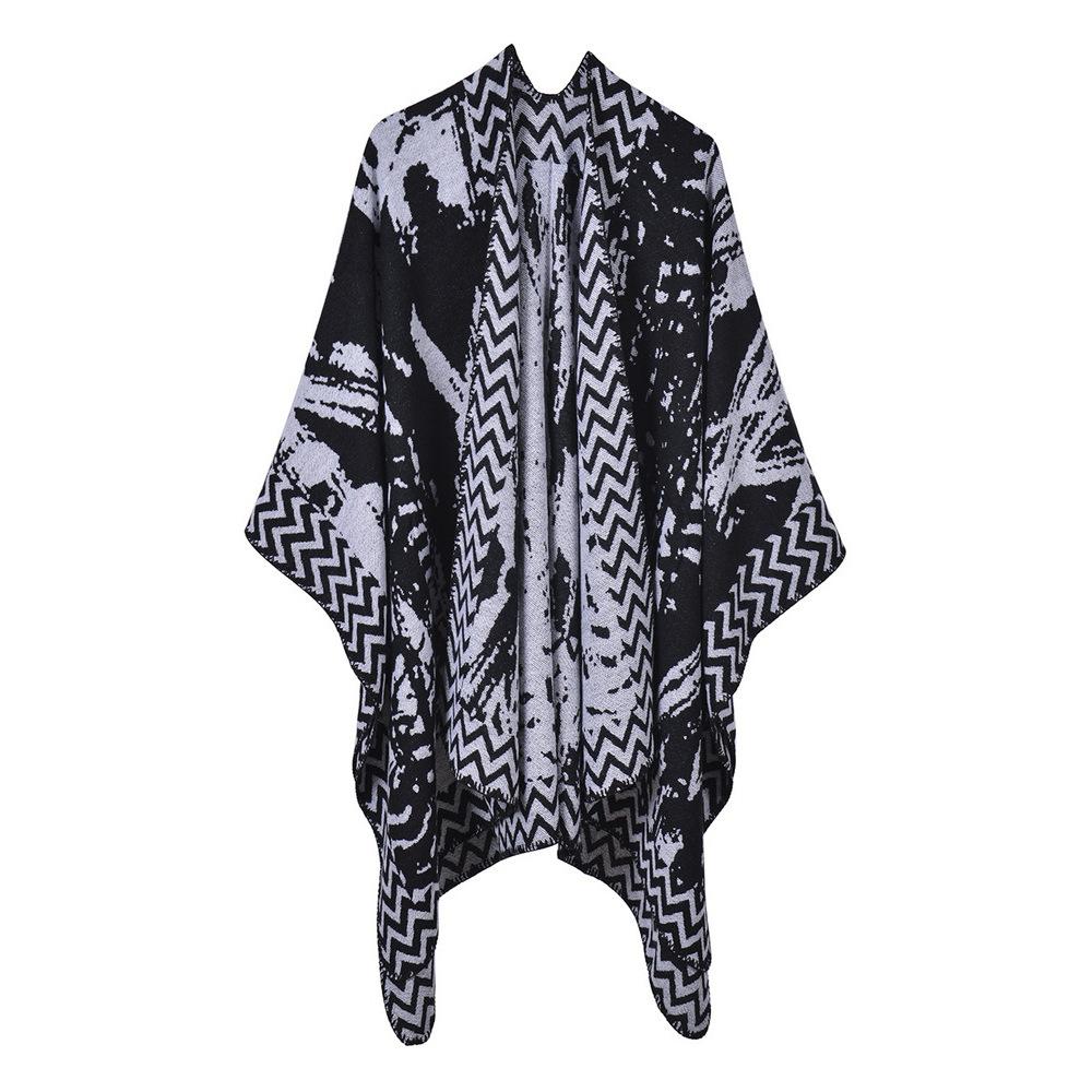 Scarf Women'S Versatile Thickened Warm Shawl Women'S Cashew Nut Flower Cashmere Cape