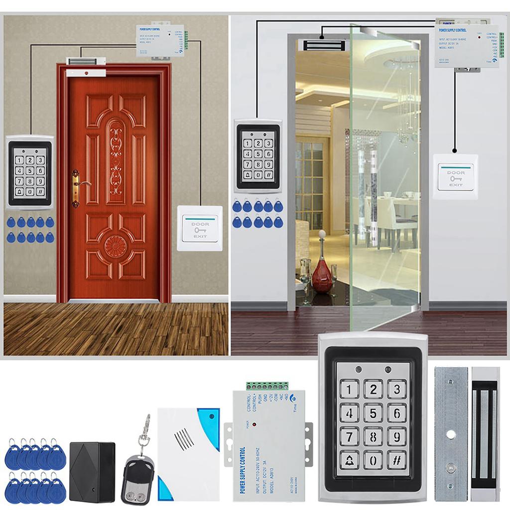 Electric Magnetic Door Lock Access Control Card Password Door Security System Kit