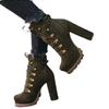 European and American Suede Short Boots New Waterproof Platform High-heeled Short Boots  Autumn and Winter