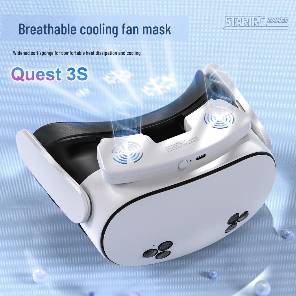 Meta Quest 3 S Ventilation Cooling Fan Ice Silk Anti-Fog & Anti-Stuffy Replacement Mask