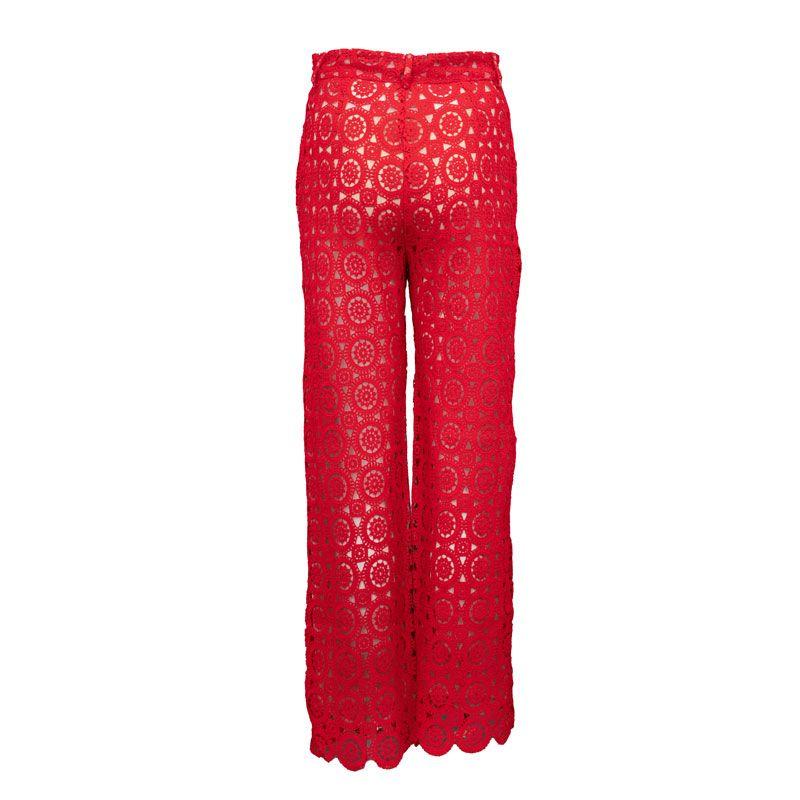 Red Pepina Embroidered Regular Trousers Woman LA PETITE ETOILE