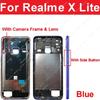 Для Realme X Lite X2 Pro X7 X50 X50M 5G Средняя рамка Корпус Рамка Держатель средней рамки с боковыми кнопками Крышка камеры Ремонт