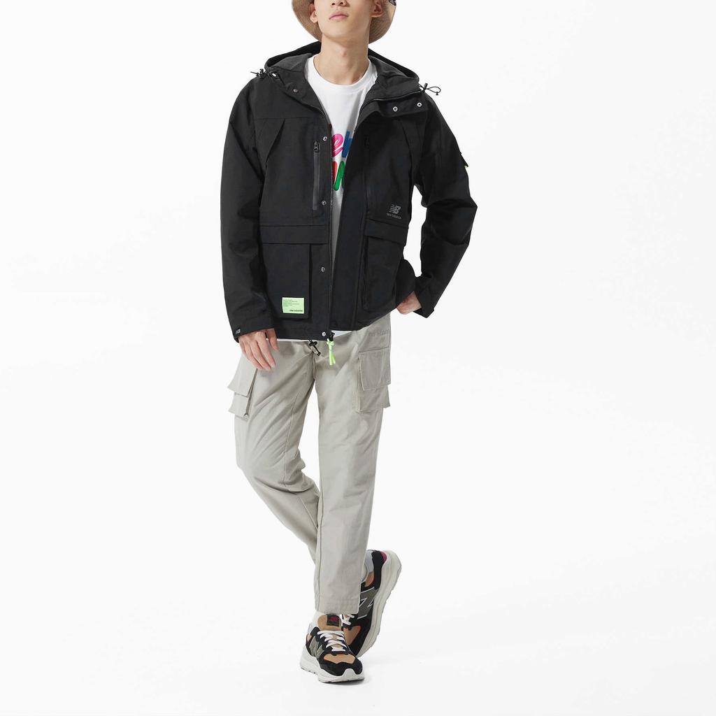 New Balance Мужская тканая куртка с капюшоном и множеством карманов New Balance Черная AMJ21356-BK