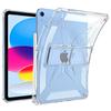 For iPad (2025)/10.9 (2022) Clear Case Kickstand Shockproof TPU+PC Tablet Cover with Pen Slot