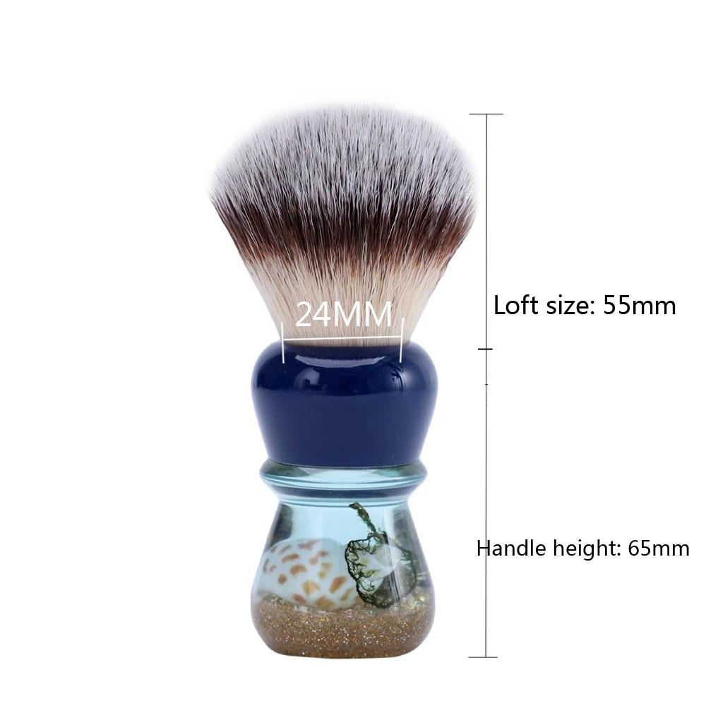 YAQI Atlantis 24mm Synthetic Hair Mens Shaving Brush and Shaving Soap Set
