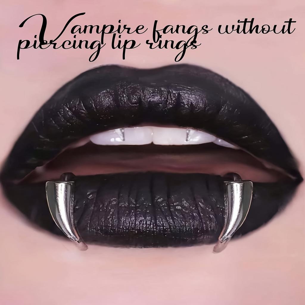 Модный и трендовый унисекс аксессуар для губ в форме клыка вампира, украшение в форме волчьего клыка, 2-4 штуки, не требует пирсинга