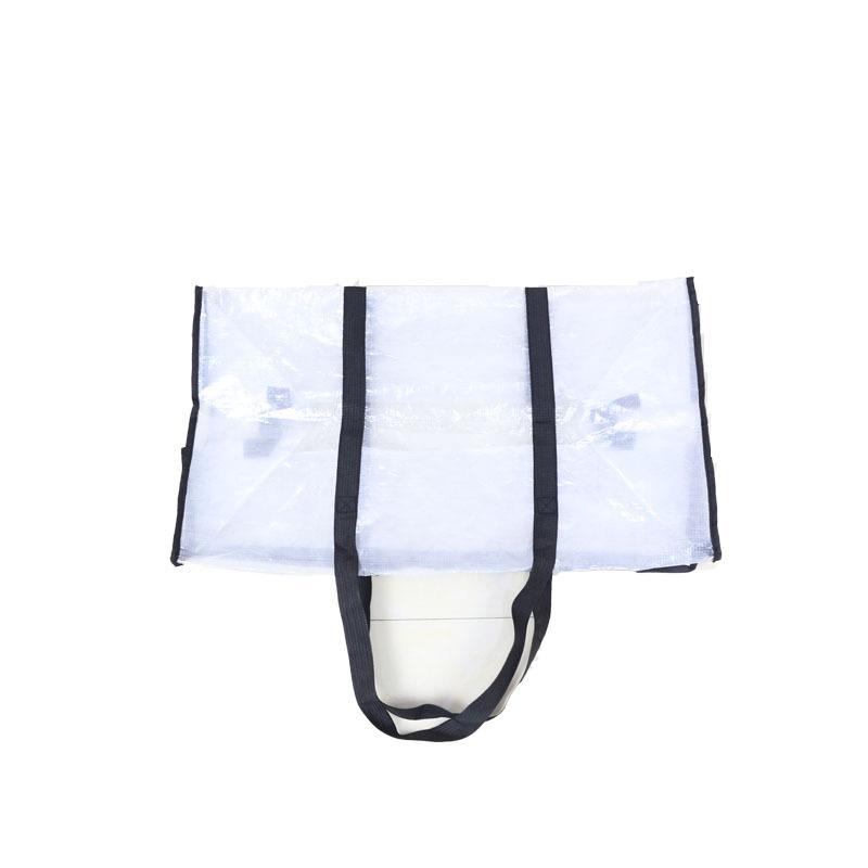 1 Piece PE Hand-held Transparent Woven Bag Quilt Clothing Storage Bag Household Waterproof Dust-proof Clothes Organizer Bag
