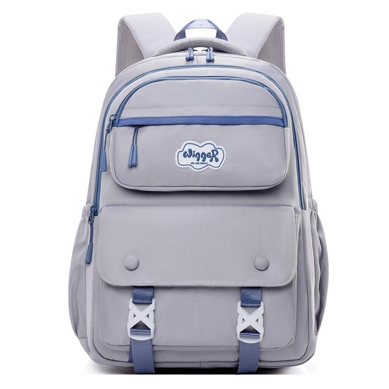 Children's Schoolbag Solid Color Women's Large Capacity Backpack Water-Repellent Backpack Student Backpack