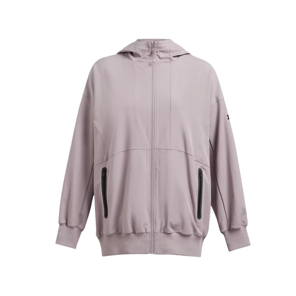Under Armour Unstoppable Hooded Solid Loose Jacket Women Jackets Fatigue-Gray 1386477-015