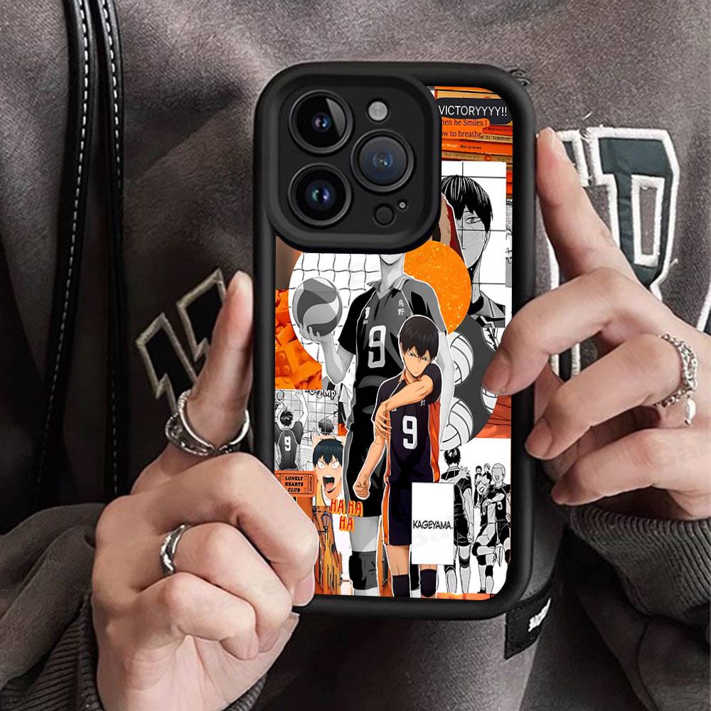 Япония Аниме Хайкюу Для iPhone 17 Pro Max 16 15 14 13 12 11 Plus Черный Мягкий Чехол для Телефона