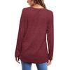 Womens Long Sleeve Tops Plus Size Crew Neck Jumpers Solid Color Pullover T-Shirt Tunic Shirt