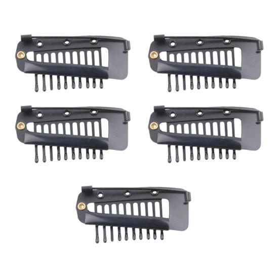 5 шт. Зажим для парика с булавкой 10 зубцов Зажим-защелка для наращивания волос Сверхпрочный металлический Невидимая расческа для фиксации парика Зажим для фиксации чунни/дупатты