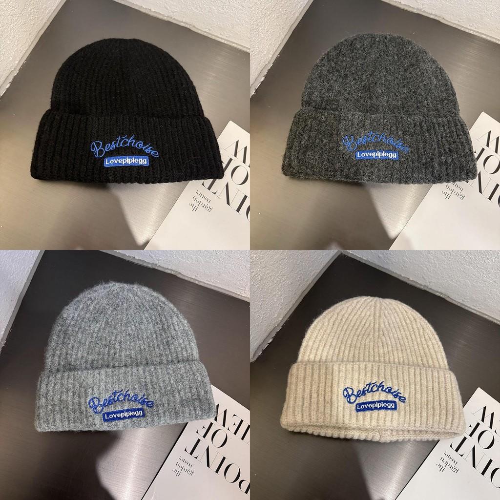 Вязаная модная шапка с буквенным принтом, теплая шапка с защитой ушей для ношения на открытом воздухе