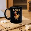 Керамические кружки для кофе 11 унций F-Caw-F с петухом, с ручкой, кружки с кричащим петухом для мамы, сестры, друзей, коллег, декор для дома
