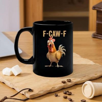 Керамические кружки для кофе 11 унций F-Caw-F с петухом, с ручкой, кружки с кричащим петухом для мамы, сестры, друзей, коллег, декор для дома