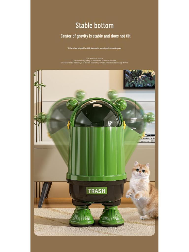 High-Capacity Sliding Lid Trash Bin for Home