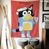 Bluey Animation Wall Hanging Printed Fabric Blanket Decorative Tapestries for Bedroom Living Room Home Decor