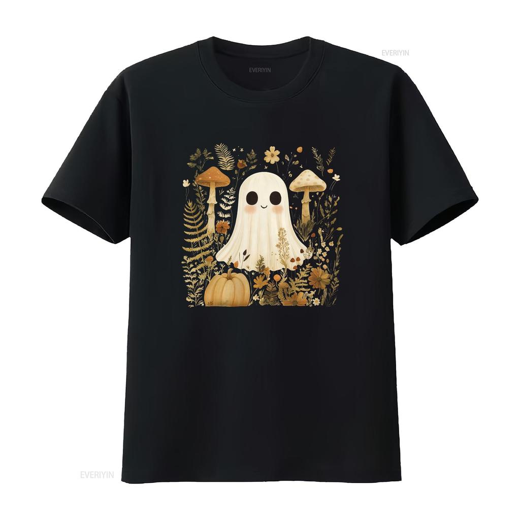 Retro Haunted Ghost T Shirt Vintage Halloween Paranormal vintage Washed Versatile designer clothes Slightly Stretched