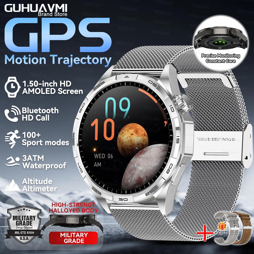 Новые Умные Часы 6 Pro для Активного Отдыха и Спорта для Мужчин Bluetooth Звонки GPS Трек Высота Давление Пульс Здоровье Умные Часы