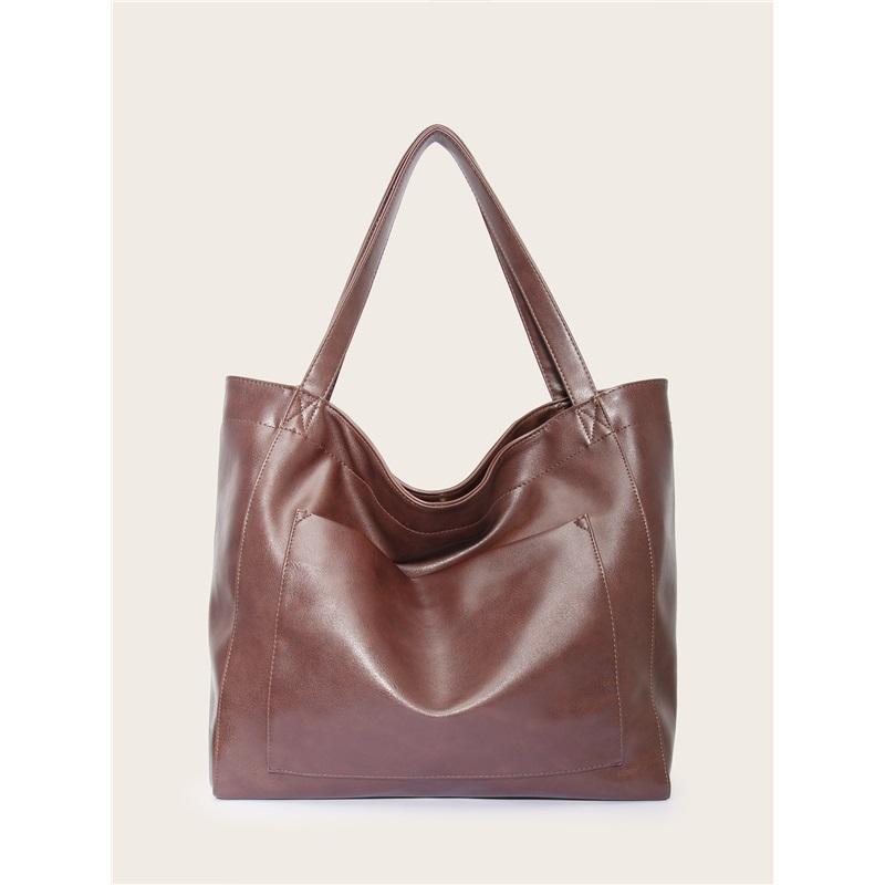 Женская большая сумка с карманами, мягкая кожа, портативная, на одно плечо, ретро, промасленная вощеная кожа, большая вместимость, модная, новая сумка-тоут, женская