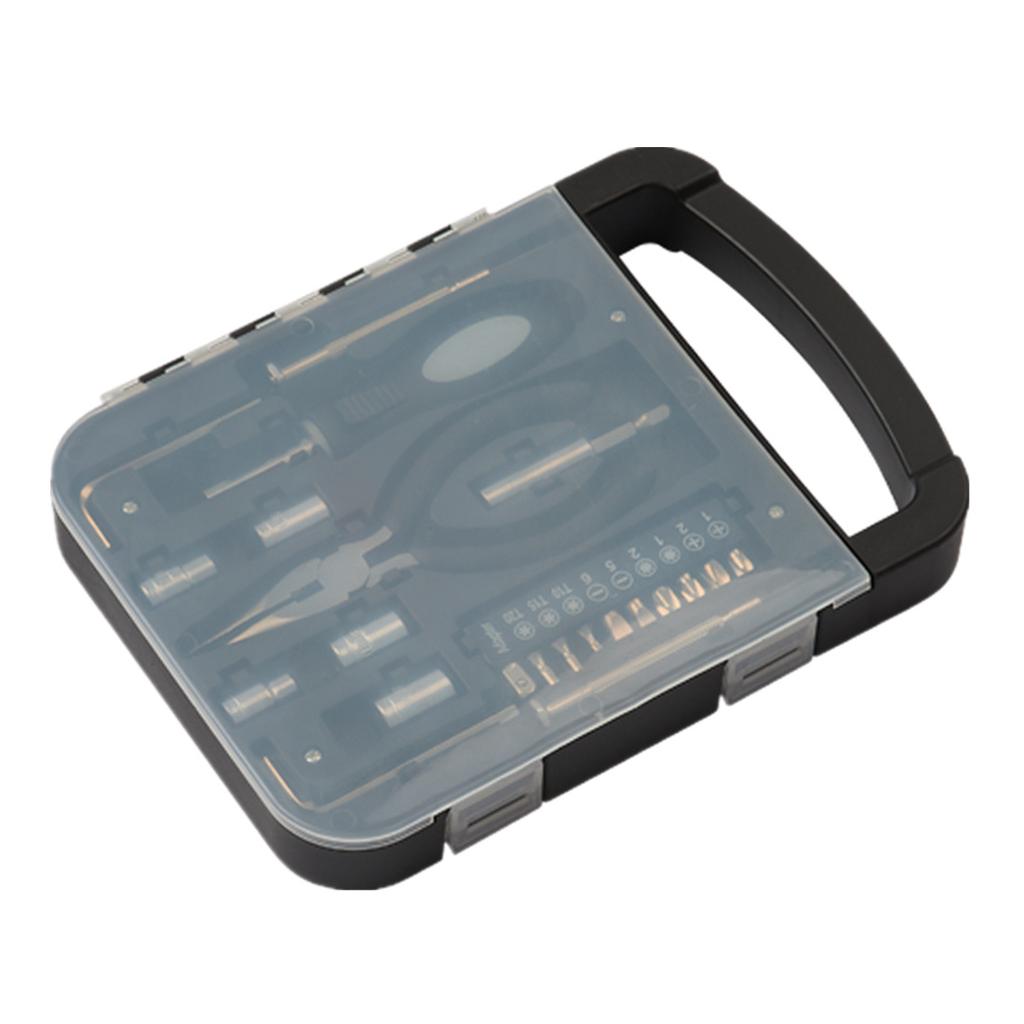 22 in 1 201 Stainless Steel Small Socket Wrench Screwdriver Home Hand Tool Box Set with Hard Case for Repair 1 Set