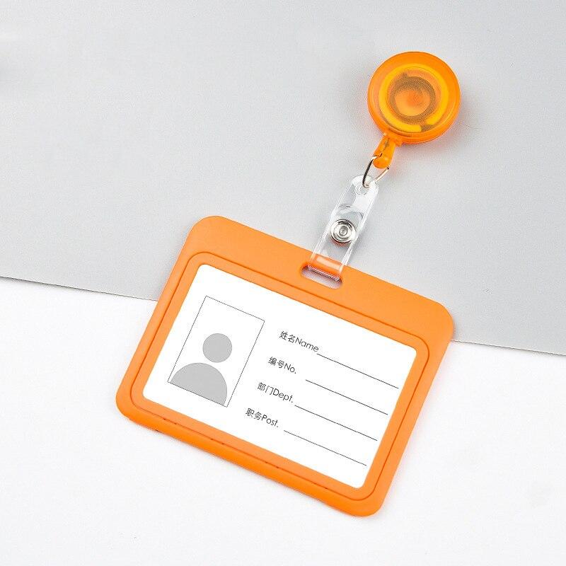 1PCS Plastic Card Cover Bags Women Men Student Bus Card Retractable Pull Badge Holder Business Credit Cards Bank ID Card Case