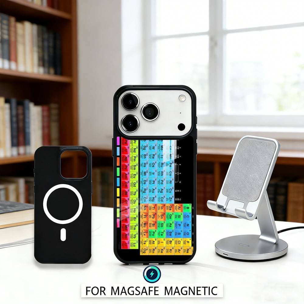 P-Periodic T-Table Of Elements Phone Case For iPhone17,16,15,14,13,12,Pro,Max,Magnetic For Magsafe Wireless Charging