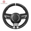 Black Faux Carbon Suede Hand-stitched No-slip Soft Car Steering Wheel Cover Braids For Chevrolet Camaro 2010 2011 2012 2013