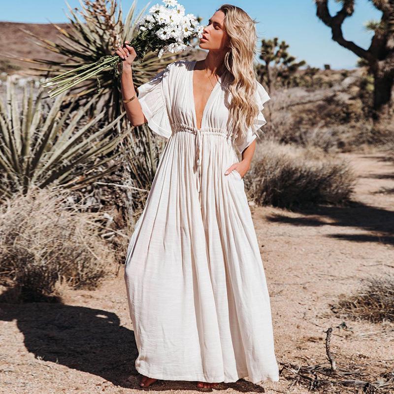 Bamboo Waist-Tie Skirt & Cardigan Beach Cover-Up for Women