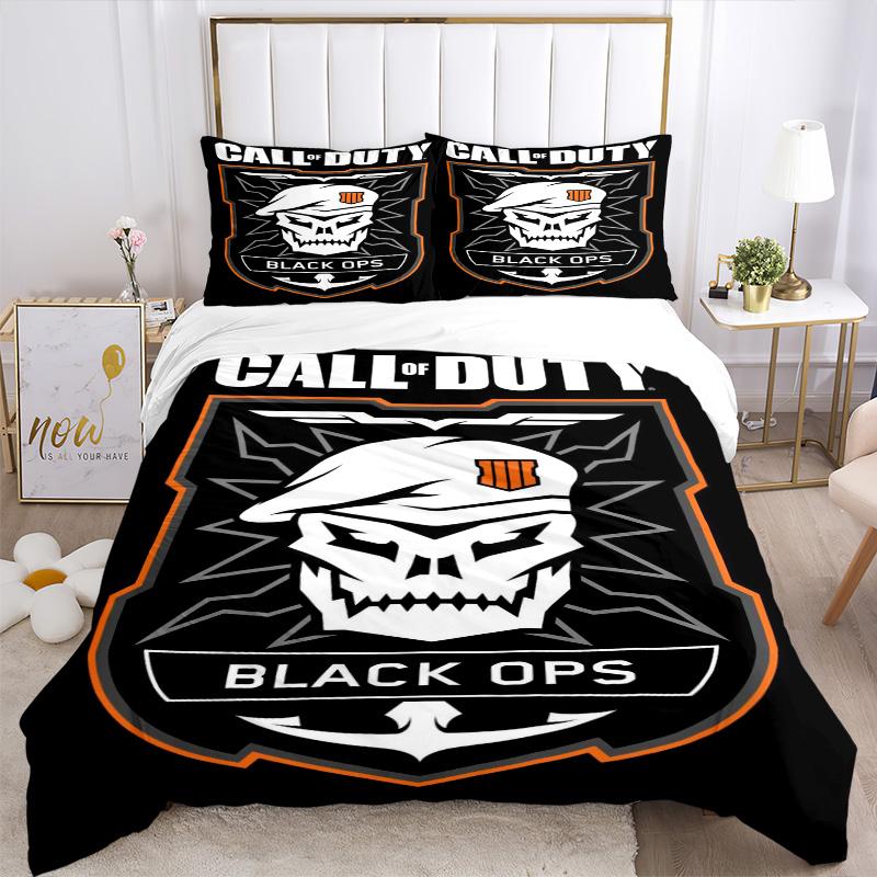 Call Duty Black Ops Emblem Print 3Pcs Bedding Setduvet Cover With 2 Bedropillowcase Home Birthday Gift