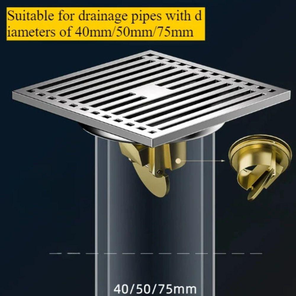 Нержавеющая сталь Душевой напольный слив Квадратный слив Фильтр Канализационный дезодорант Сливной сердечник для пола Ванная комната