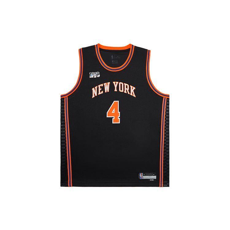 Nike X NBA Collaboration Kids Knicks Team Rose 4 Number Letter Print Crew Neck Training Basketball Jersey Kids Jersey Black 3Z2B7BU3P-NYKDR