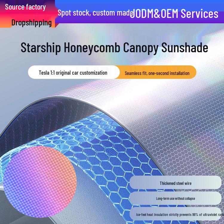 Солнцезащитный козырек «Соты Ледяного Кристалла» для люка Tesla Model Y/3