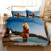 Beach Beautiful Woman Hot Printing Quilt Cover Pillowcase 3D Digital Printing Three-Piece Set
