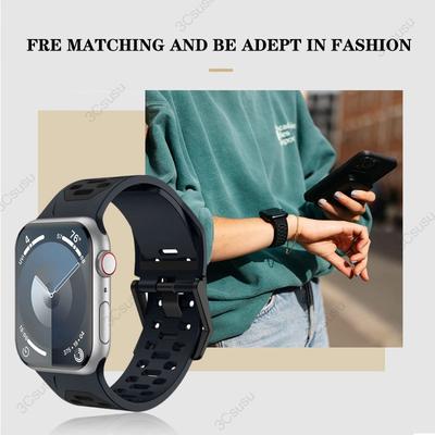 Классический ремешок для Apple Watch Band 44 мм 45 мм 49 мм 40 мм 41 мм 38 мм 42 мм Мягкий силиконовый спортивный браслет iwatch Serise 9 8 7 SE 6 5 9 Ultra 2