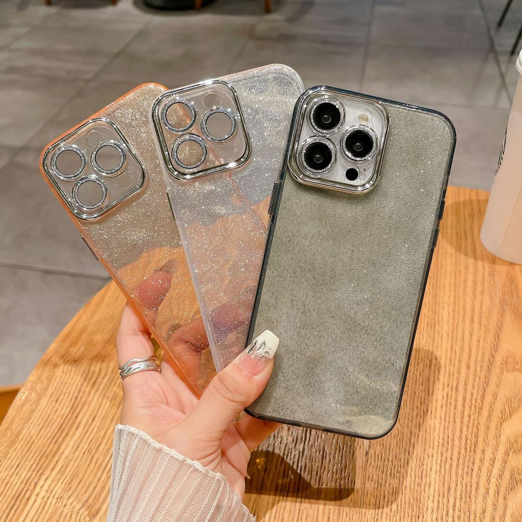 Ins Wind Ripple Glitter подходит для Apple 15 мобильный телефон чехол объектив пленка IPhone14 прозрачный 16Promax жесткий чехол