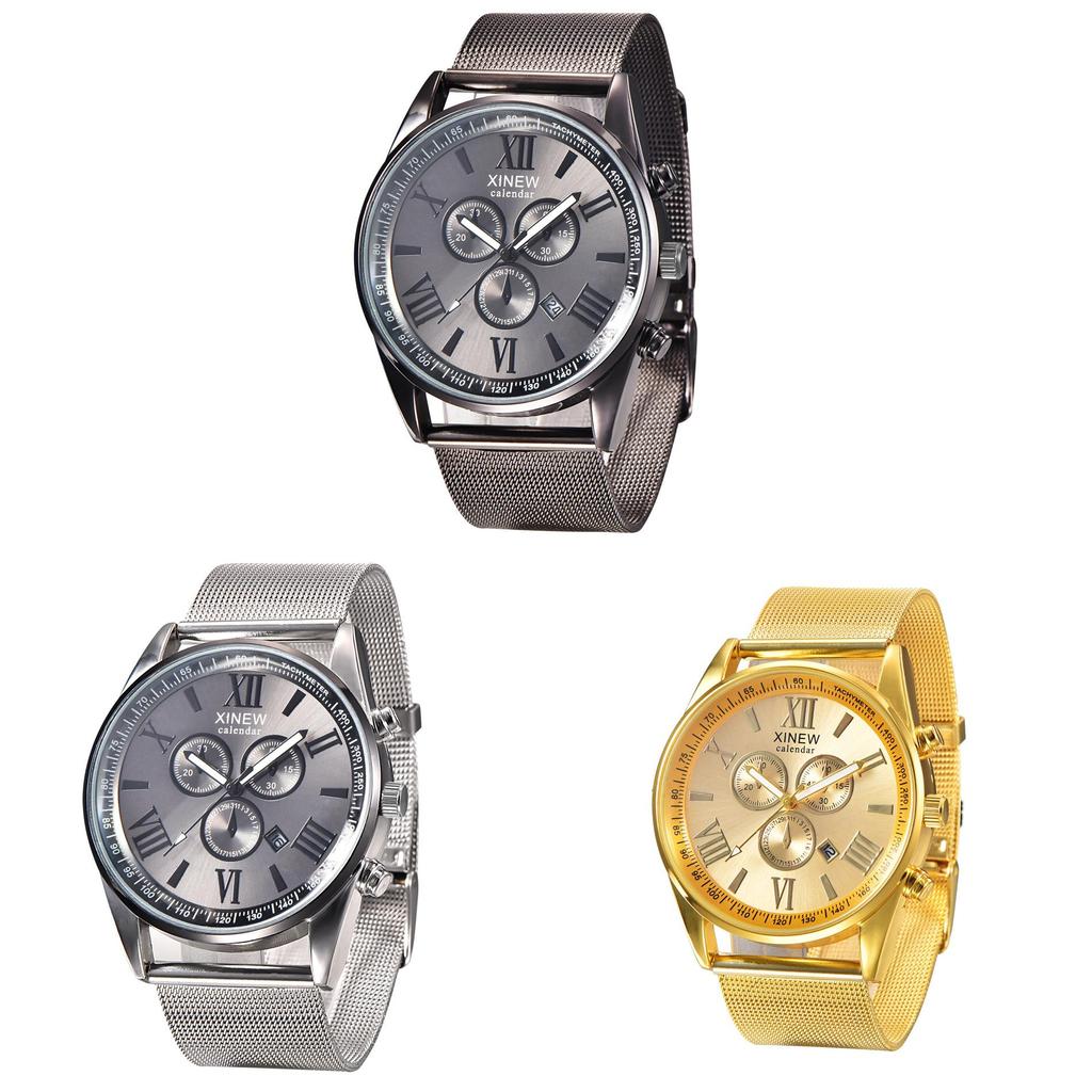 Premium Quality Mens Stainless Steel Military Watch With Elegant Date Functionality