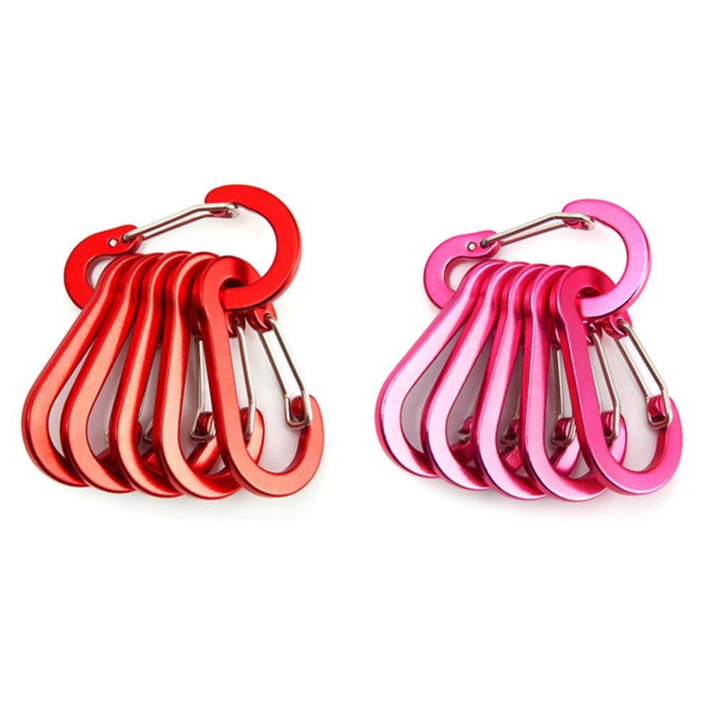 6 Pieces 12 Pieces Outdoor Use Camping Multi-tool Carabiner Steel Small Carabiner Clip Fishing Accessories