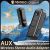 2-In-1 Bluetooth 5.3 Audio Transmitter Receiver 3.5MM AUX Collar-Clip With MIC Wireless Adapter For Car Airplane TV PC Car