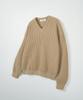NODU V-Neck Waffle Essential Knit [Beige]
