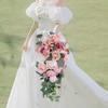 Искусственные розы Цветы Свадебные букеты для невесты Букеты невесты Искусственные цветы для свадебной церемонии Свадебные цветы Весенний юбилей Уличный декор