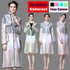 New Fashion EVA Women Poncho With Hat Ladies Waterproof Long Translucent Raincoat Ponch Outdoor Man Windproof Biker Rain Coat Jacket
