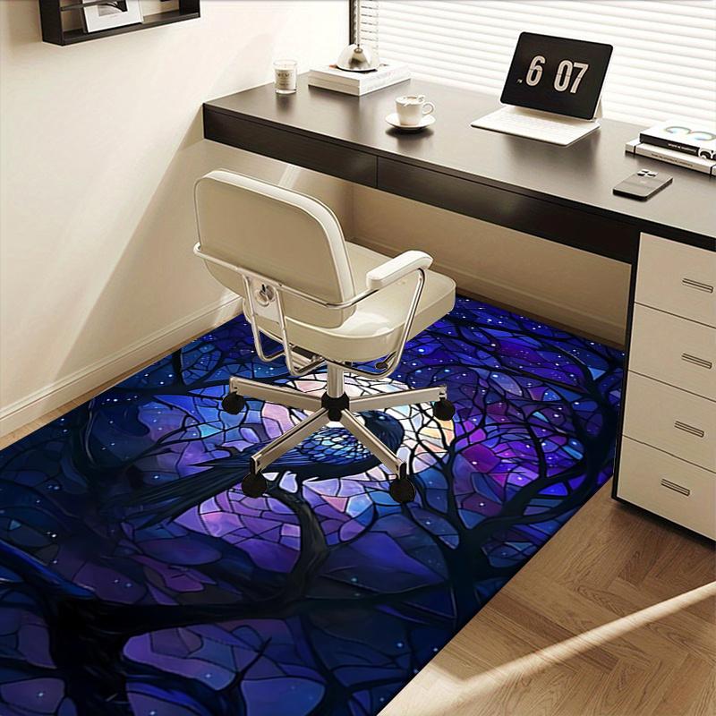 Night raven theme Office Carpet Chair Mat: Office Rug for Desk, Large Floor Mat for Home Decor, Sofa Carpet Gift, Suitable for Bedroom, Livi