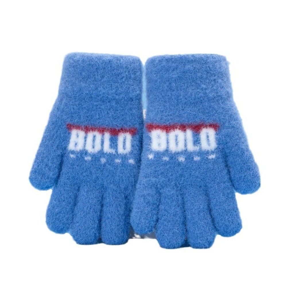 5-10 Years Thicken Velvet Full Finger Mittens Keep Warm Winter Gloves Winter Warm Mittens