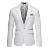 Men Suit Coat Spring Autumn Lapel Long Sleeve Suit Jacket with Flap Pockets Single Button Formal Business Gown Outwear