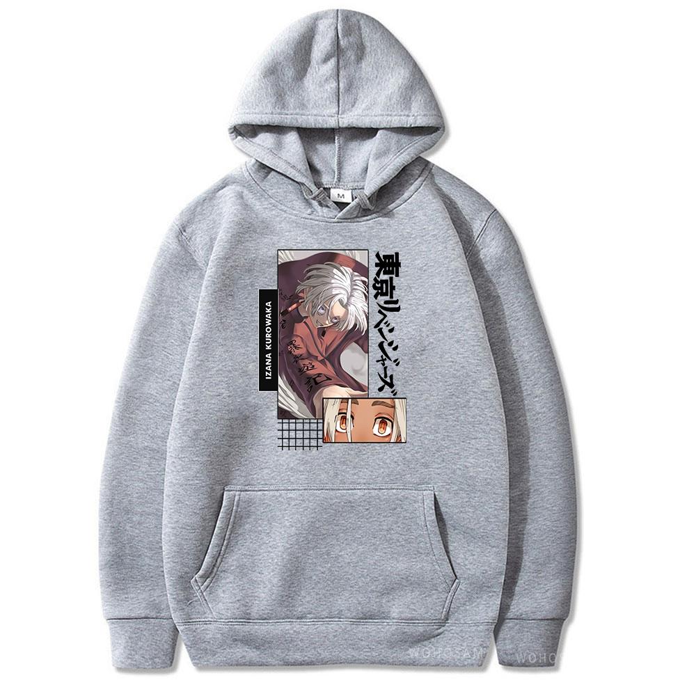 Kurokawa Izana Graphic Printed Hooded Tokyo Revengers Anime Streetwear Men Women Zip Up Hoodies Harajuku Sweatshirt Zip Jacket