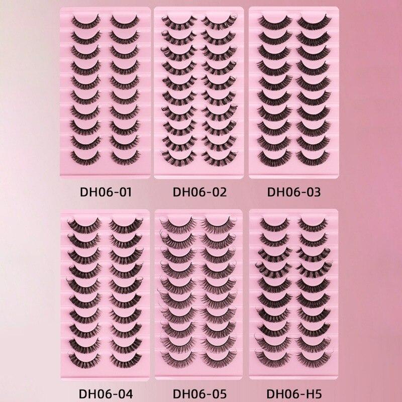 10 пар легких накладных ресниц ручной работы, мультиупаковка, наращивание ресниц, 5 различных стилей, дизайн, многоразовые инструменты для макияжа