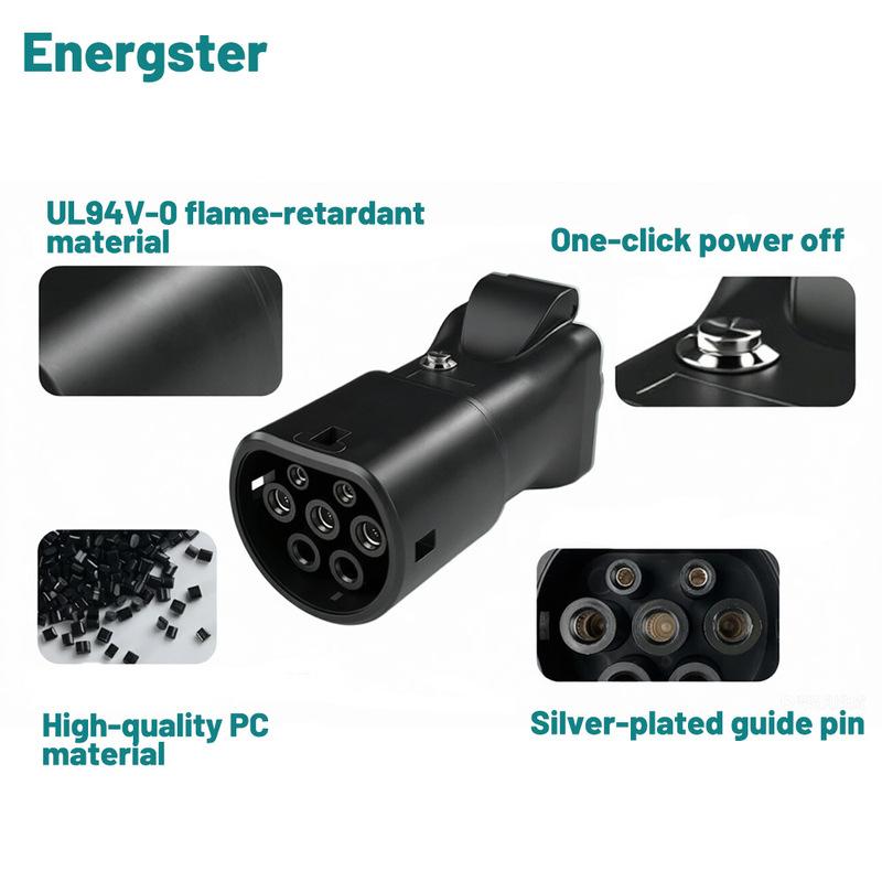 Type2 V2L Discharger Adapter Vehicle EU Socket with Power-off Button 4.7Inch Portable For Jaecoo 7 BYD MG Renault Hyundai Kia