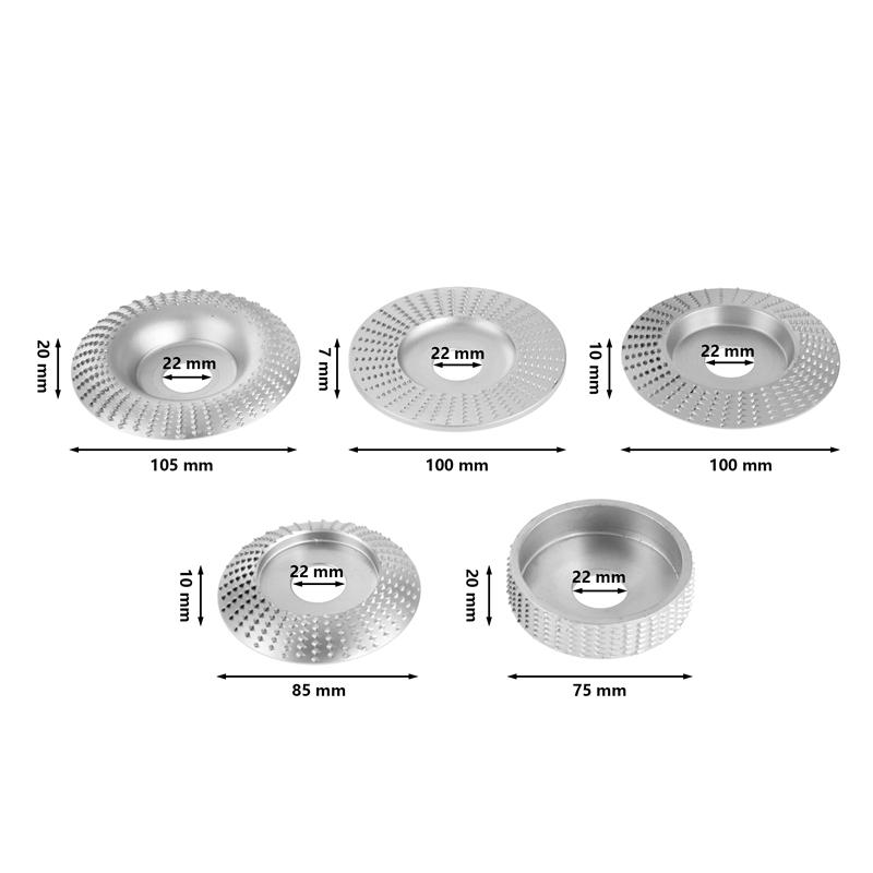 5 шт./компл. угловой шлифовальный круг с отверстием 22 мм, вращающийся диск, шлифовальный инструмент для резьбы по дереву, шлифовальный полировальный круг, абразивные диски
